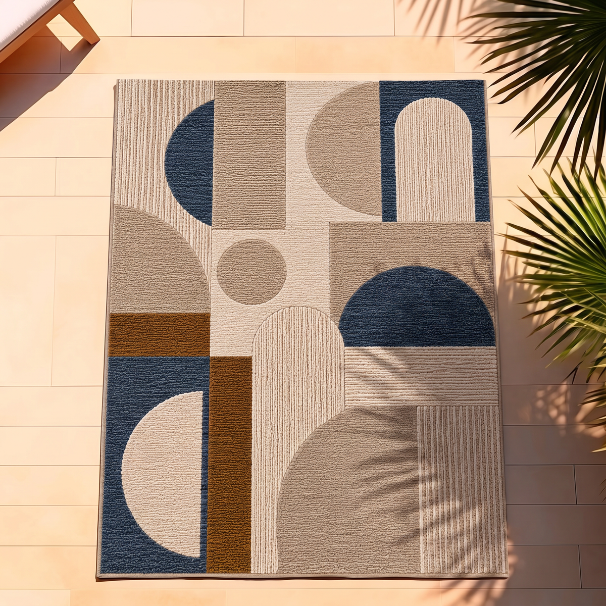 Modern Arches Color-Block Rug, hand-tufted wool rug