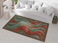 Flowing Ribbon Wave Rug, hand-tufted wool rug
