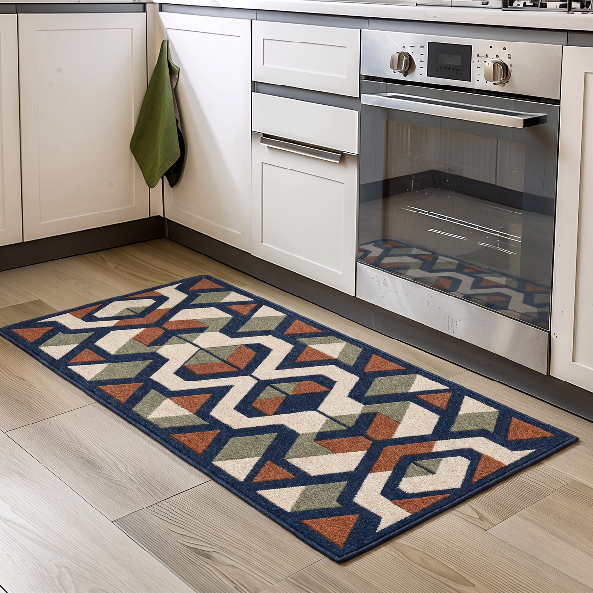 Hexagon Path Rug, hand-tufted wool rug