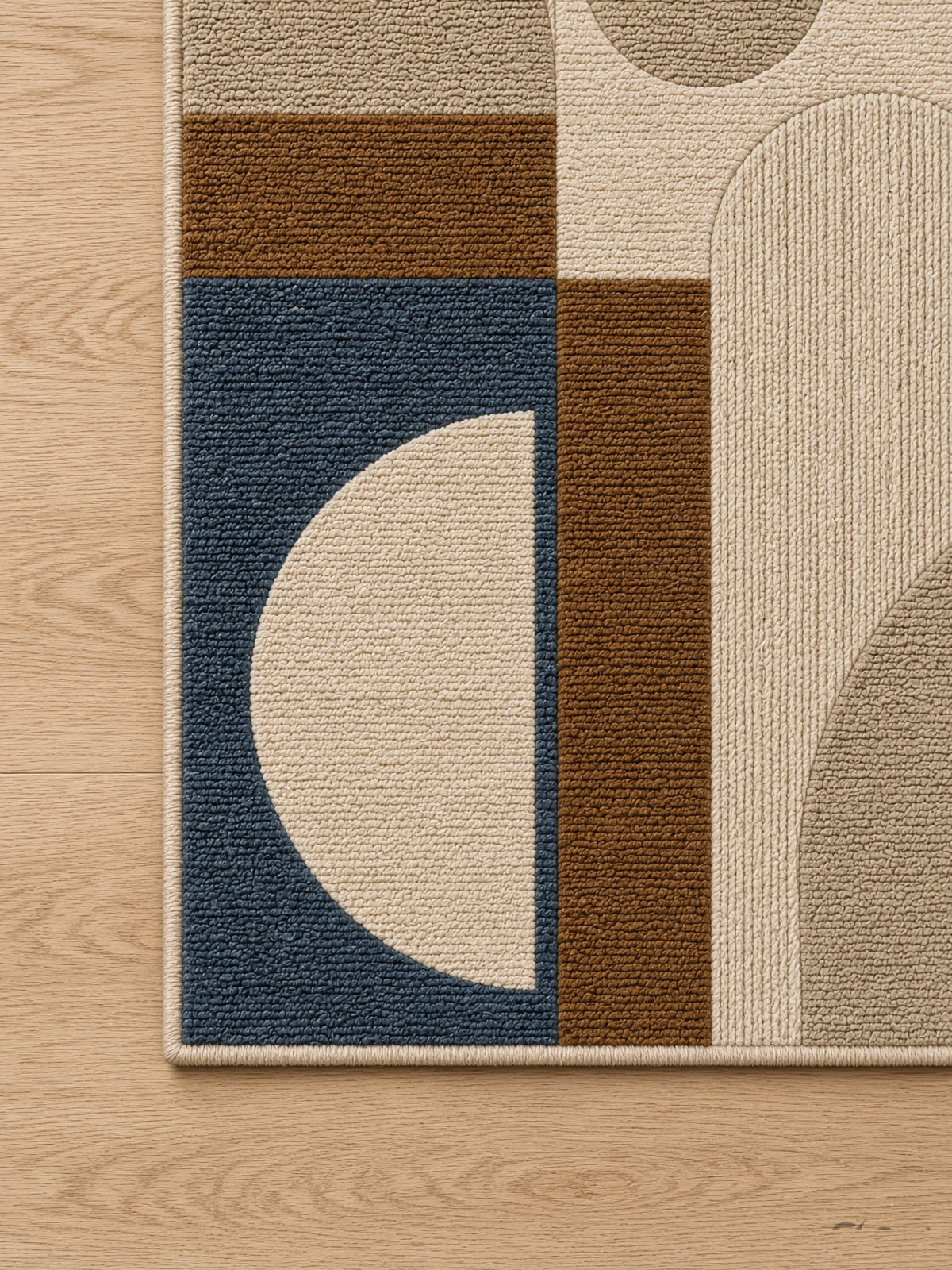 Modern Arches Color-Block Rug, hand-tufted wool rug, shown in a styled room