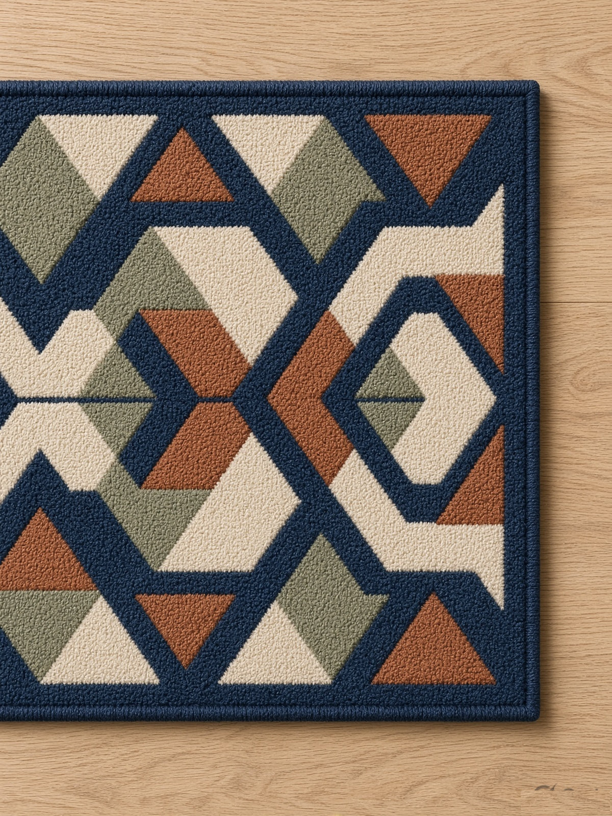 Hexagon Path Rug, hand-tufted wool rug, alternate room view