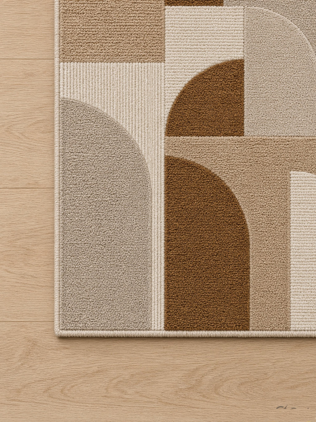 Overlapping Portal Color-Block Rug, hand-tufted wool rug, alternate room view