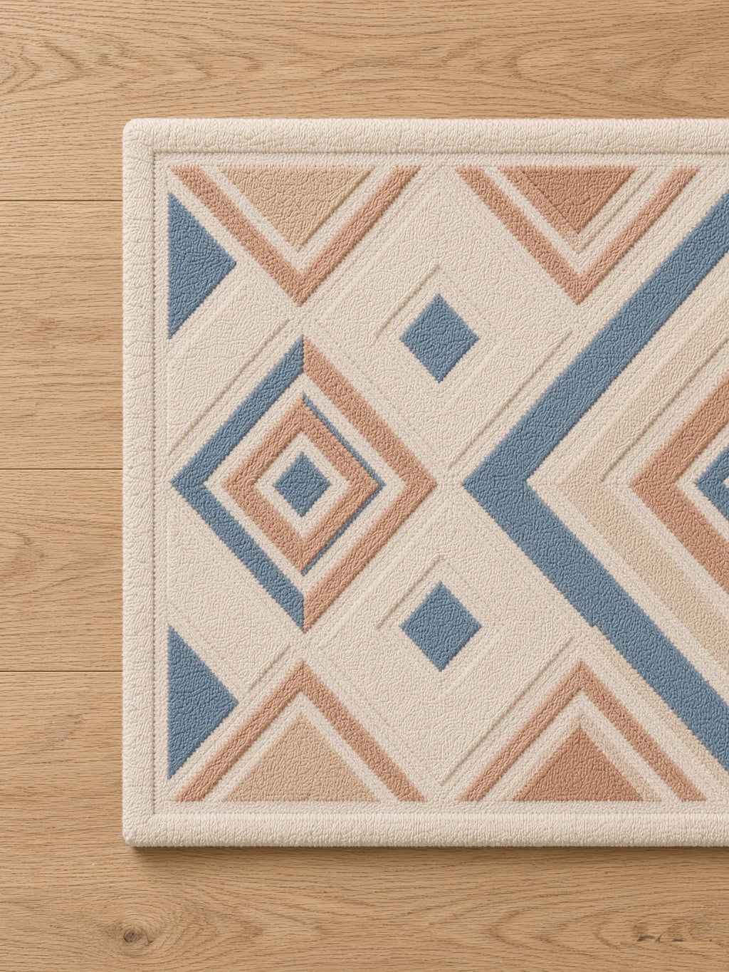 Concentric Diamond Medallion Rug, hand-tufted wool rug, alternate room view