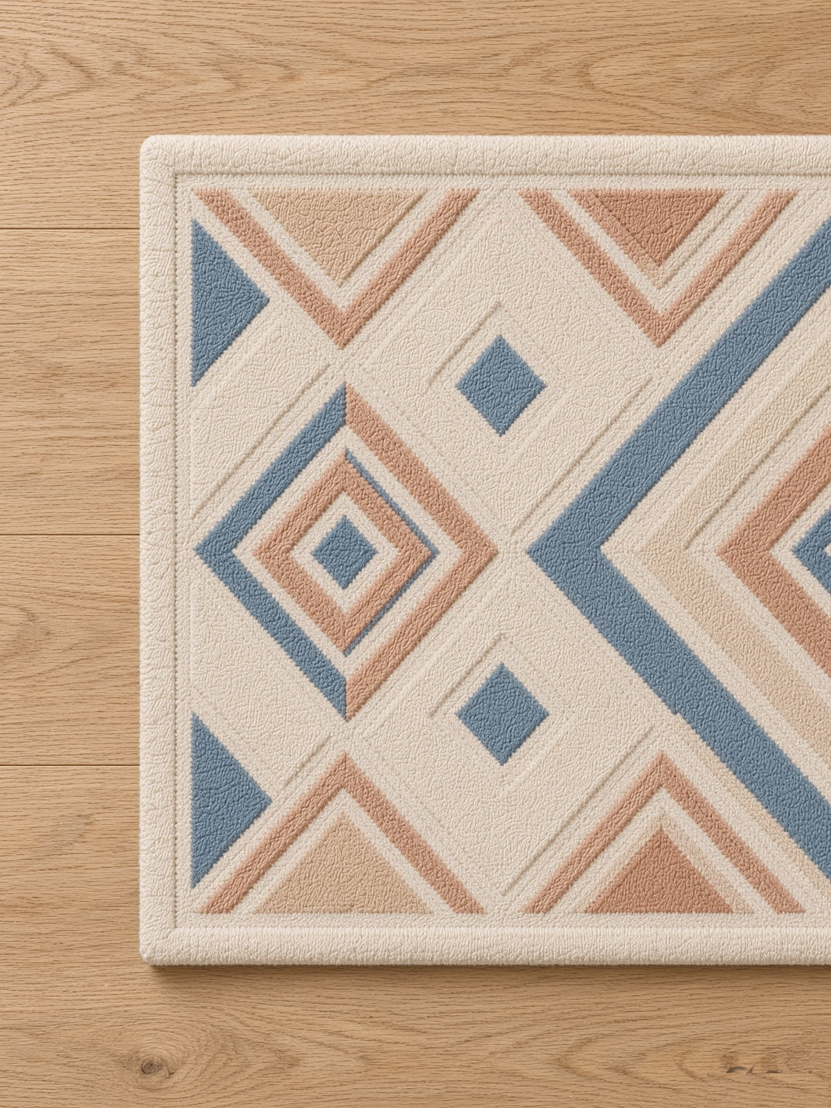 Concentric Diamond Medallion Rug, hand-tufted wool rug, alternate room view