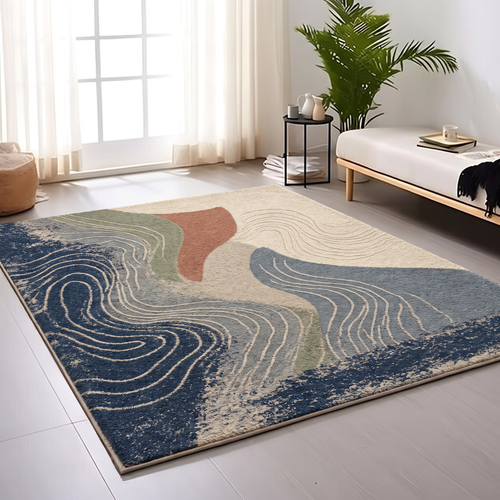 Abstract Landscape Wave Rug, hand-tufted wool rug