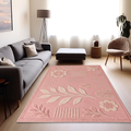Blush Ivory Botanical Play Rug, hand-tufted wool rug by Rugkey