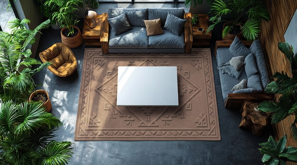 Taupe Carved Diamond Rug, hand-tufted wool rug, view 3 by Rugkey