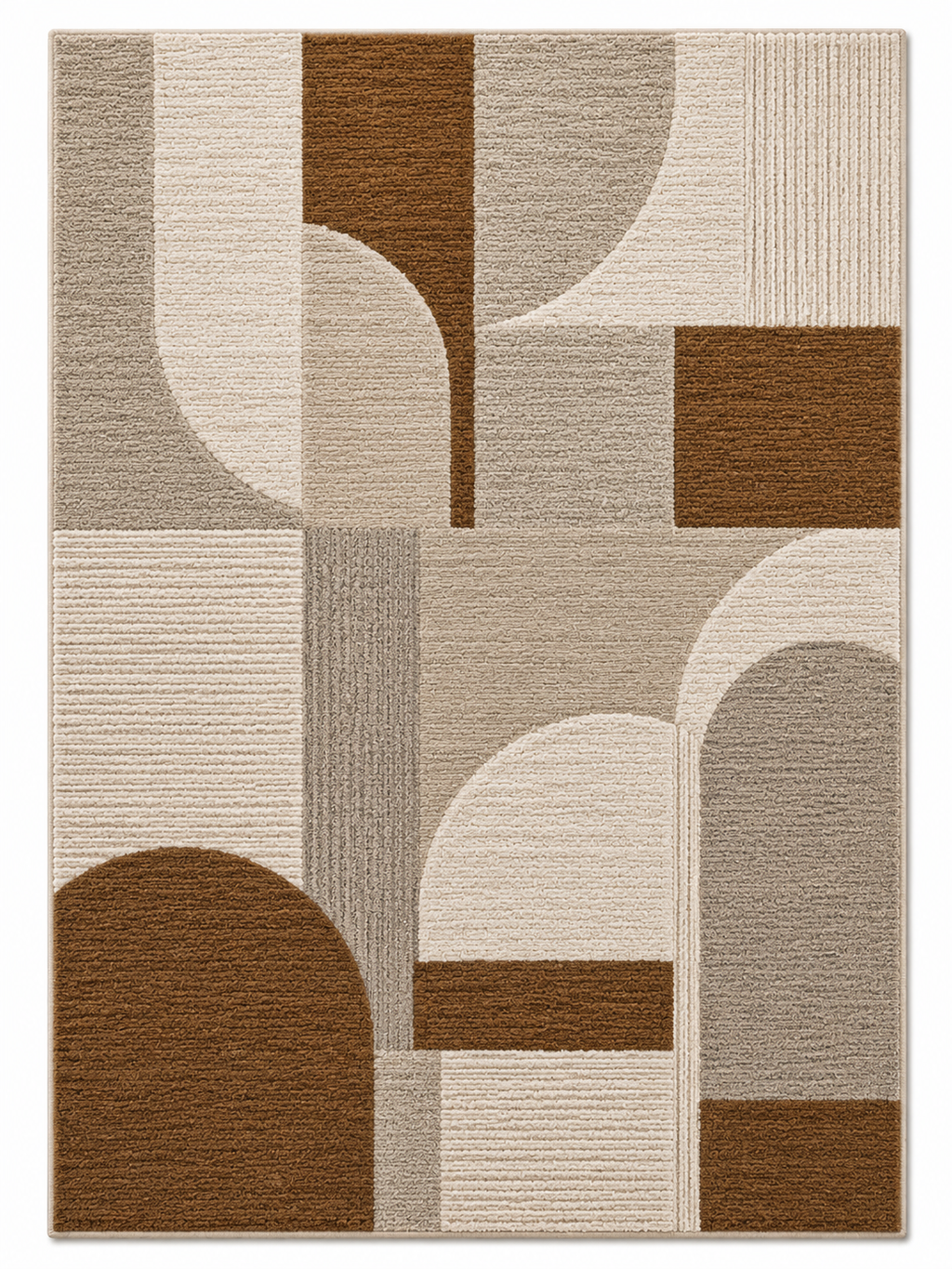 Warm Neutral Teardrop & Arch Rug, hand-tufted wool rug, alternate room view