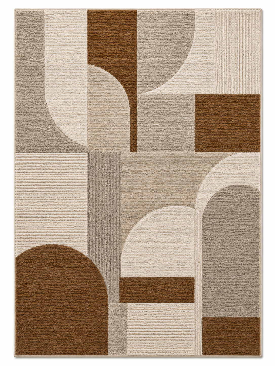 Warm Neutral Teardrop & Arch Rug, hand-tufted wool rug, alternate room view