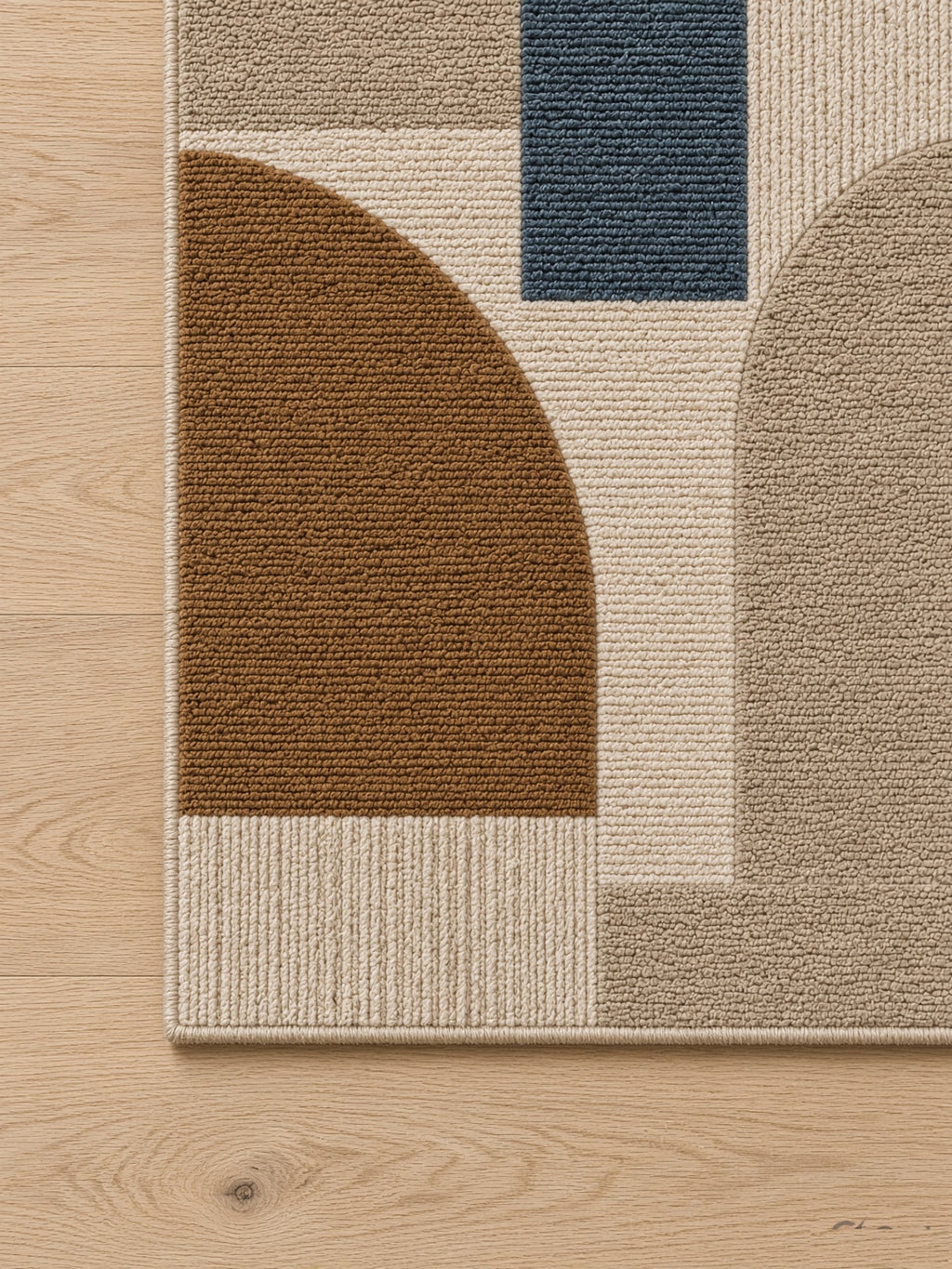Architectural Arch Collage Rug, hand-tufted wool rug, close-up view